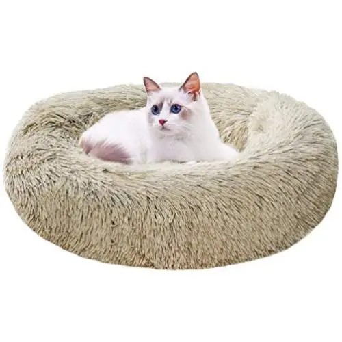 Zerohub Calming Dog Bed, Ultra Soft Faux Fur Donut Cuddler Dog Bed with Anti-Slip & Waterproof Base, Machine Washable Round Pet Bed for Small Medium Dogs and Cats (Multiple Sizes) Zerohub Calming Dog Bed, Ultra Soft Faux Fur Donut Cuddler Dog Bed with Anti-Slip & Waterproof Base, Machine Washable Round Pet Bed for Small Medium Dogs and Cats (Multiple Sizes)