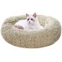 Zerohub Calming Dog Bed, Ultra Soft Faux Fur Donut Cuddler Dog Bed with Anti-Slip & Waterproof Base, Machine Washable Round Pet Bed for Small Medium Dogs and Cats (Multiple Sizes)