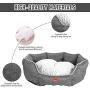 DEKOHM Dog Bed with Removable Plush Cushion, Pet Bed for Samll Medium Dogs & Cats, Machine Washable Cozy Cuddler Pet Beds with Water-Resistant Bottom for Puppy Kittens, Available in 3 Sizes (Medium)