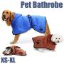 shenjin Dog Dog Drying Bag, Quick Drying Microfiber Bathrobe for Dog Cat Pet?Super Absorbent Dog Drying Coat Towel, Dog Bath Towel(S,Blue)