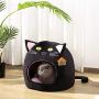 Hollypet Cozy Pet Bed Warm Cave Nest Sleeping Bed Kitty Shape Puppy House for Cats and Small Dogs, 17 x 17 inches