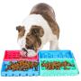 RUCKO Dog Slow Feeder Pet Lick Mat Fun Feeder Slow Eating Treater for Puppies-4 Pack
