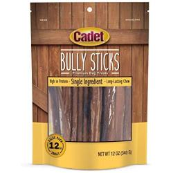 Cadet Bully Sticks Premium Natural Single Ingredient Long Lasting High Protein Dog Treats