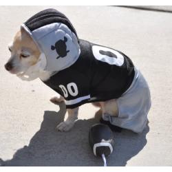 Dog Gone Cute by Lous Doggie Boutique 4 Piece Football Costume (Jersey, Pants, Helmet and Toy Ball)- Large