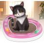 Heart-Shaped Cat Kitten Scratcher Scratching Pad Board Pet Toy Grinding Cat Claw Toys with Bell Balls