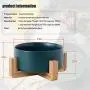 choemore Pet Ceramic Bowl, Wooden Support Base, Very Suitable for Wet Food, Dry Food and Water, to Protect The Spine of Pets, Dishwasher Safe and Clean choemore Pet Ceramic Bowl, Wooden Support Base, Very Suitable for Wet Food, Dry Food and Water, to Protect The Spine of Pets, Dishwasher Safe and Clean