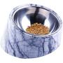 ljfjf Mess Free 15deg; Slanted Bowl for Dogs and Cats, Tilted Angle Bulldog Bowl Pet Feeder, Non-Skid & Non-Spill, Easier to Reach Food 600ml Light Blue