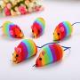 Anixl Pet Cat Mouse Shape Cloth Toy Rainbow Color Interactiv