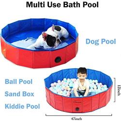 WANTRYAPET Foldable Dog Pet Bath Swimming Pool Collapsible Dog Pet Pool Bathing Tub Kiddie Pool for Pets Dogs Cats and Kids