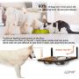 LLSPET Elevated Dog Bowl Stand Raised Dog Bowls for Large Dogs, Wall Mounted Food Feeding Rack for Pets Waterproof Dogs Cats Feeder 2 Stainless Steel Double Bowls for Food and Water