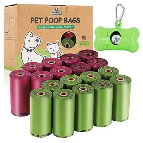 Dog Poop Bags Biodegradable, Eco-Friendly, Leak-Proof, Pet Waste Bags Refill Rolls (18 Rolls / 360 Count) with Dispenser