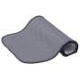 mDesign Premium Quality Microfiber Polyester Pet Food and Water Bowl Feeding Mat for Cats - Ultra Absorbent Reversible Placemat - Folds for Compact Storage - Small - Pewter Gray/Ivory