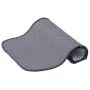 mDesign Premium Quality Microfiber Polyester Pet Food and Water Bowl Feeding Mat for Cats - Ultra Absorbent Reversible Placemat - Folds for Compact Storage - Small - Pewter Gray/Ivory