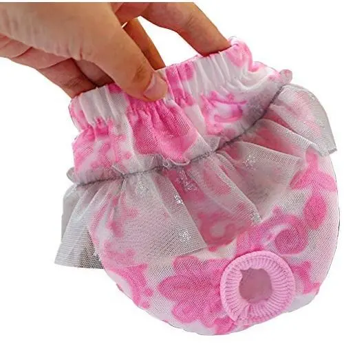 MeiAOBest Pet Diapers, Female Dogs Sanitary Panties Washable Reusable Puppy Nappies for Small Dog (M)