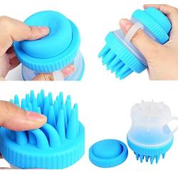 JENRICH 2Pcs Soft Comfortable Pet Bathing Massage Brush, Anti-Skid Rubber Dog Cat Pet Mouse Grooming Shower Bath Brush Massage Comb for Long & Short Hair Medium Large Pets Dogs Cats