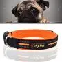 Chenyouwen Pet Toys Great Pet Dogs Polyester Reflective Breathable Pets Collar Traction Lead Leash, Size: L, 2.54754cm (Black) (Color : Orange)