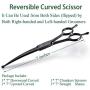 Moontay 7 Inches Dog Grooming Scissors Set, Reversible Thinning, Chunking, Curved, Straight Cat Pet Fur Trimming Blender Chunker Shears for Grooming Full Body, Professional Quality