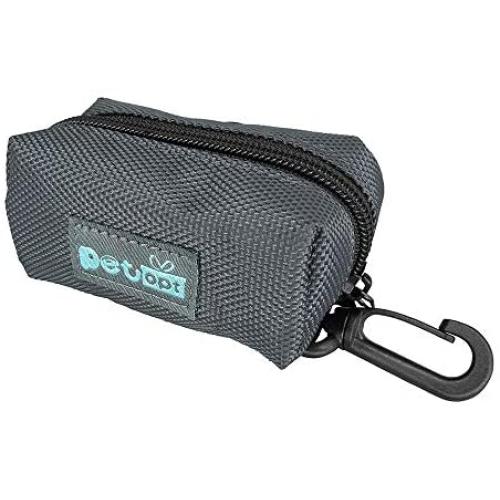 Petopt Dog Poop Bag Holder Leash Attachment,Heavy Duty Waterproof, Fits Any Dogs Running,Walking,Hiking Accessory (Dark Gray)