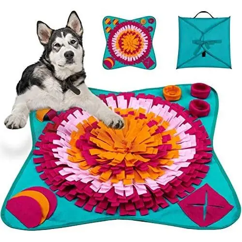 LIVACASA Snuffle Mat for Dogs Washable Pet Feeding Nosework Treats Mat Puzzle Training Toy for Dogs Large Medium Puppies Non Slip Sniffing Games Slow Feeding Bowl for Cats … LIVACASA Snuffle Mat for Dogs Washable Pet Feeding Nosework Treats Mat Puzzle Training Toy for Dogs Large Medium Puppies Non Slip Sniffing Games Slow Feeding Bowl for Cats …
