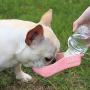 Flexzion Dog Water Bottle with Foldable Bowl Holder Drink Cup Tray Stand Attachment for Walking, Travel Drinking Dispenser Hanging Buckle Accessory for Pets, Dogs, Cats, Small Animals