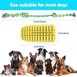 TOPTEAM Dog Chew Toys for Aggressive Chewers Toothbrush Teeth Cleaning Dog Chew Toys Interactive Pet Corn Toys with Rope Clean Teeth Bad Breath Durable Chewing for Puppy, Small & Medium Dogs