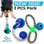 Set of 3 Interactive Dog Toys Dogs, Pet Chew Toy with Suction Cup, Pet Rope Toy, Teeth Cleaning and Feeder Dog Toy, Durable, Self-Playing, Pet Ball Toy for Tugging, Pulling, Chewing, Playing, ball dog