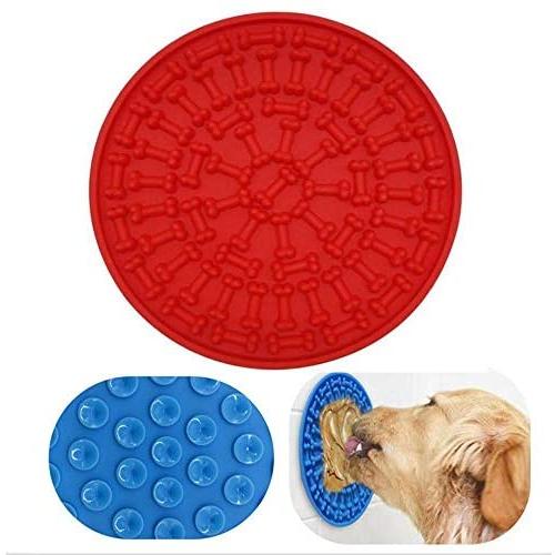 Panker Dog Lick Mat,Durable Silicone Dog Licking Pad Distract Dog for Easy Shower Bath Grooming, Puzzle Lick Mat Slow Feeder with 37 Super Suction Cups - Easy to Suck On The Wall
