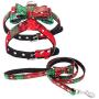 Christmas Cat Harness and Leash Set, Escape Proof Adjustable Dog Harness,Pet Halter Vest Harness with Christmas Style Bow Tie,Suitable for Outdoor Walks of Cats and Small Dogs