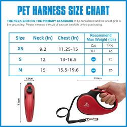 PUPTECK Heavy Duty Retractable Dog Leash - 16.5ft Extendable Strong Nylon Ribbon, 360° Tangle- Soft Mesh Dog Harness Pet Puppy Comfort Padded Vest No Pull Harnesses