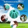 Dog Ball Toys for Pet Tooth Cleaning/Chewing/Playing, Iq Treat Ball Food Dispensing Toys of 2 Pcs Non-Toxic Soft Rubber Ball (Light Blue&Green)