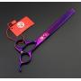 Purple Dragon 8.0 inch Professional Pet Grooming Scissors,Dog Straight Shear, Thinning/Blending Scissor & 2 PCS Curved Shear with Bag