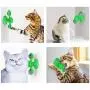 HESHPAWS Windmill Cat Toys with Light Ball Catnip Balls and Bell,Turntable Teasing Pet Toy Interactive Chew Toys for Indoor Cats,Cats Hair Brush Scratching Tickle Toy with Suction Cup
