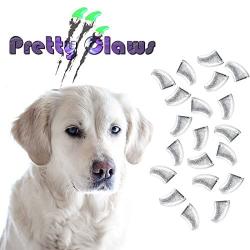 Pretty Claws 60 Piece Soft Nail Caps with Adhesive for Dog Paws - Crystal Clear