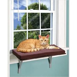 Foam Cushion Deluxe Kitty Window Perch with Fleece Cover