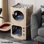 ACRO Cat House Kitty Condo Cat Cube with Stackable Wood Cat Shelter for Indoor Equipped with Matching cat House pad