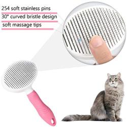 Self Cleaning Slicker Brush, Cat Brush/Dog Brush for Grooming and Shedding, Pet Brush Gently Remove Long and Loose Undercoat, Mats and Tangled Hair