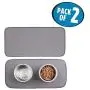 mDesign Premium Quality Microfiber Polyester Pet Food and Water Bowl Feeding Mat for Cats - Ultra Absorbent Reversible Placemat - Folds for Compact Storage - Small, 2 Pack - Pewter Gray/Ivory mDesign Premium Quality Microfiber Polyester Pet Food and Water Bowl Feeding Mat for Cats - Ultra Absorbent Reversible Placemat - Folds for Compact Storage - Small, 2 Pack - Pewter Gray/Ivory