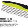 MG+ Dog Comb, Cat Comb with Rounded and Smooth Ends Stainless Steel Teeth and Non-Slip Grip Handle, Pet Comb for Long and Short Haired Dogs, Cats and Other Pets MG+ Dog Comb, Cat Comb with Rounded and Smooth Ends Stainless Steel Teeth and Non-Slip Grip Handle, Pet Comb for Long and Short Haired Dogs, Cats and Other Pets