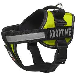 Dogline Vest Harness for Dogs and 2 Removable Adopt Me Patches, Small/18 to 25'', Green