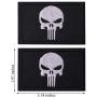 2 Pieces Dead Skull Tactical Patch - Black