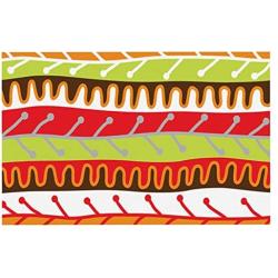 KESS InHouse Jacqueline Milton Salsa-Orange Yellow Red Feeding Mat for Pet Bowl, 24 by 15-Inch