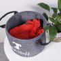 DOZCA Dog Toy Storage, Round Felt Dog Toy Bin Large for Puppy Gifts, Leashes and Food, Foldable Toy Storage for Dogs