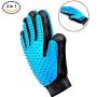 Pet Grooming Glove - Efficient Pet Hair Remover Mitt - Enhanced Five Finger Design - Perfect for Dog & Cat with Long & Short Fur - 1 Pair