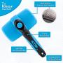 BOSHEL Dog Slicker Brush - Self Cleaning Brush - Cat & Dog Grooming Brush for Small, Medium & Large Pets - Pet Slicker brush for Detangling Hair, Removing Matted Fur, Combing Undercoats & Dog Massage