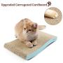 AMZNOVA Cat Scratcher, Reversible S-Curved Corrugated Cardboard Kitty Scratching Pad Lounge with Catnip, 1 Pack, Baby Blue