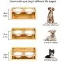 amorus Raised Pet Bowls for Cats and Dogs, Adjustable Bamboo Elevated Small Medium Dog Cat Food and Water Bowls Stand Feeder (with 2 Melamine Bowls & Stable Z-Shape Stand) amorus Raised Pet Bowls for Cats and Dogs, Adjustable Bamboo Elevated Small Medium Dog Cat Food and Water Bowls Stand Feeder (with 2 Melamine Bowls & Stable Z-Shape Stand)