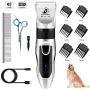 Bonve Pet Dog Clippers, Dog Grooming Kit Quiet Electric Pet Clippers Cordless Rechargeable Professional Dog Hair Clippers for Horse Dogs Cats Pets