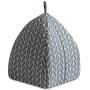 Hollypet Self-Warming 2 in 1 Foldable Comfortable Triangle Cat Bed Tent House, Grey