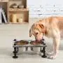 MyGift Torched Wood & Industrial Metal Elevated Double Pet Feeder Stand with 2 Stainless Steel Bowls MyGift Torched Wood & Industrial Metal Elevated Double Pet Feeder Stand with 2 Stainless Steel Bowls