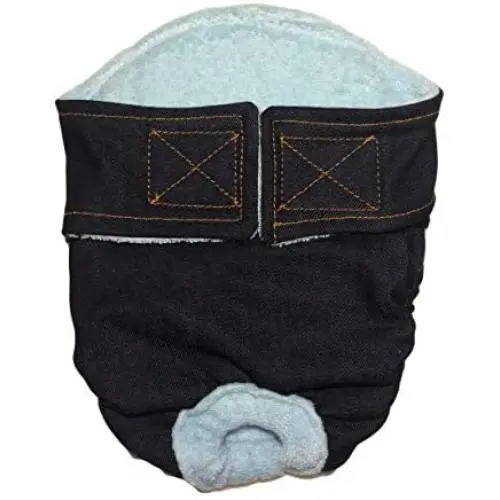 Barkertime Dog Diapers - Made in USA - Denim Premium Waterproof Dog Diaper for Male and Female Dogs for Incontinence, Housetraining and Dogs in Heat Barkertime Dog Diapers - Made in USA - Denim Premium Waterproof Dog Diaper for Male and Female Dogs for Incontinence, Housetraining and Dogs in Heat